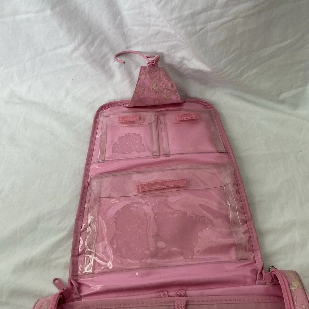 Vintage 2000s Barbie Pink Doll Clothes Storage Bag with Feather Strap 2003